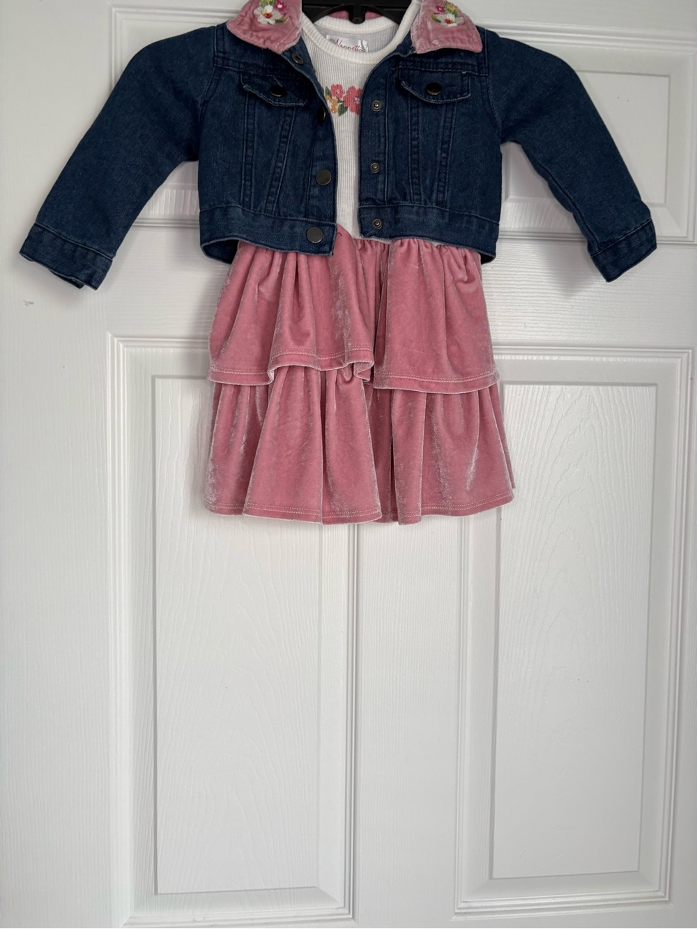 ✨ DARLING OUTFIT SET ✨ Nannette Toddler Girl 2-Piece Dress & Denim Jacket Size 2